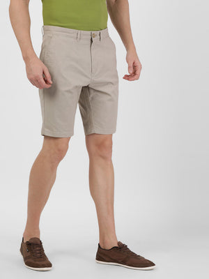 t-base Men Sand Cotton Lycra Printed Chino Shorts
