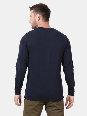 t-base Black Iris Cotton Stretch Single Jersey Crewneck Solid T-Shirt