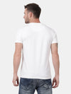 t-base Broken White Cotton Lycra Crewneck Solid T-Shirt
