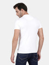 t-base Broken White Cotton Stretch Crewneck Printed T-Shirt