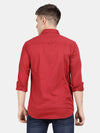 t-base Red Cotton Twill Solid Shirt