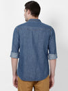  t-base Blue Solid Cotton Casual Shirt 