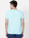 t-base Angel Blue Cotton Stretch Crewneck Printed T-Shirt