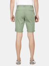 t-base Men Meadow Green Cotton Dobby Stretch Solid Fold Up Chino Shorts