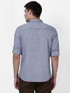  t-base Navy Solid Cotton Casual Shirt 