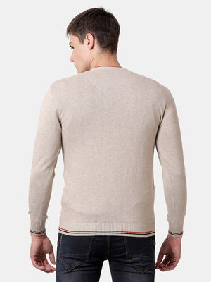 t-base Birch Melange Full Sleeve Crewneck Solid Sweater