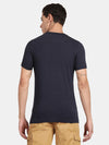 Navy Round Neck Solid T-Shirt