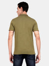 t-base Mayfly Green Cotton Nylon Polo Solid T-Shirt