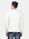 t-base Broken White Cotton Polyster Terry Solid Sweatshirt