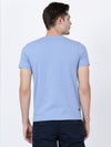 t-base men's Blue Round Neck Solid T-Shirt