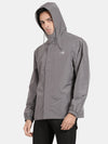 t-base Steel Grey Nylon Ribstop Solid Full Sleeve Waterproof Rainwear Jacket