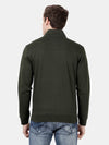 t-base Deep Moss Cotton Polyester Solid Sweatshirt