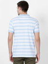 t-base Sky Blue Melange Cotton Polyester Polo Jacquard T-Shirt