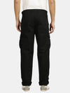 Black Poly Cotton Solid Cargo Pant