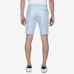 t-base Sky Blue Cotton Stretch Printed Chino Shorts