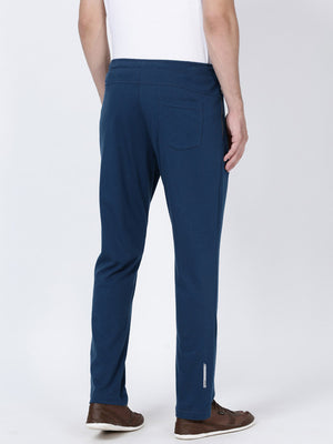 t-base men's Blue Solid Regular-Fit Track Pant