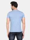 t-base Blue Heaven Cotton Stretch Crewneck Printed T-Shirt