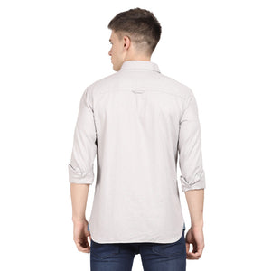 t-base Grey Cotton Printed Shirt