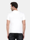 Broken White Cotton Stretch Half Sleeve Striper T-Shirt