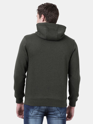 t-base Deep Forest Melange Cotton Polyester Fleece Solid Sweatshirt