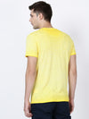 t-base men's Yellow Round Neck Solid T-Shirt
