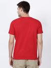 t-base men's Red Round Neck Solid T-Shirt