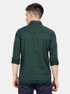 t-base Juniper Green Cotton Printed Shirt