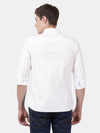 t-base White Cotton Lycra Solid Shirt