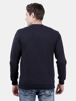 t-base Black Iris Cotton Polyster Terry Solid Sweatshirt