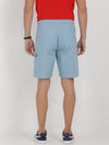 t-base Dusk Blue Cotton Solid Basic Shorts