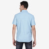 t-base Ocean Blue Cotton Poly Printed Shirt