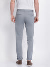 t-base Citadel Blue Cotton Dobby Stretch Solid Chino Trouser