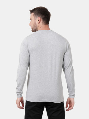t-base Grey Melange Feeder Striper Lycra Jersey Crewneck Melange T-Shirt