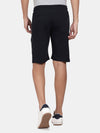 t-base Men Navy Cotton Polyester Solid Knitted Shorts