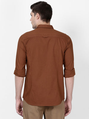  t-base Maroon Solid Cotton Casual Shirt 