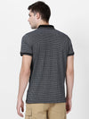 t-base Black Cotton Polo Printed T-Shirt