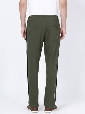 t-base men's Olive Solid Regular-Fit Track Pant