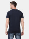 t-base Black Iris Cotton Lycra Crewneck Solid T-Shirt