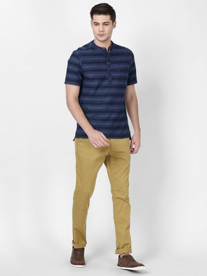 t-base Classic Blue Cotton Indigo Striper Shirt
