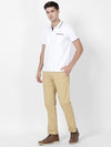 t-base Broken White Cotton Stretch Polo Structured T-Shirt