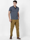 t-base Navy Cotton Polyester Polo Jacquard T-Shirt