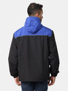 t-base Royal Blue Black Nylon Ripstop Solid Full Sleeve Rainwear Jacket