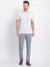 t-base Citadel Blue Cotton Dobby Stretch Solid Chino Trouser