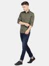 t-base Forest Green Cotton Twill Solid Shirt