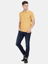 t-base Spruce Yellow Cotton Polyester Polo Solid T-Shirt