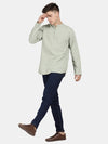 t-base Aspen Green Linen Solid Shirt