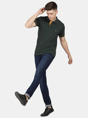 t-base Alpine Green Cotton Polyester Polo Solid T-Shirt