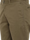t-base men's Green Solid Cotton Lycra Chino Pant