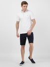 t-base Men Navy Cotton Lycra Printed Chino Shorts