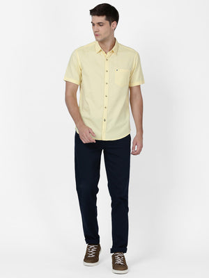  t-base yellow Solid Cotton Casual Shirt 